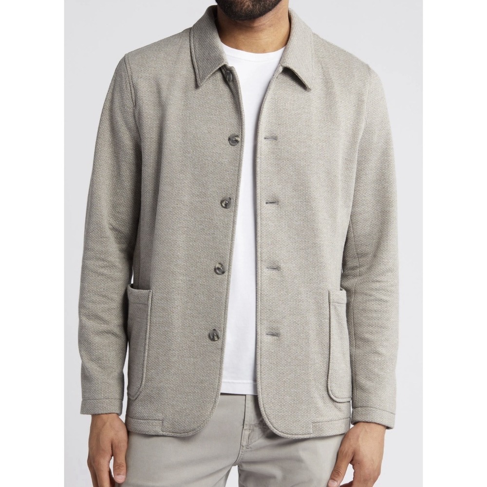 Johnston & Murphy XC Flex Blazer Beige Jacket L Stretch Knit